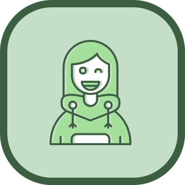 Yeşil fularlı bir kadının vektör çizimi