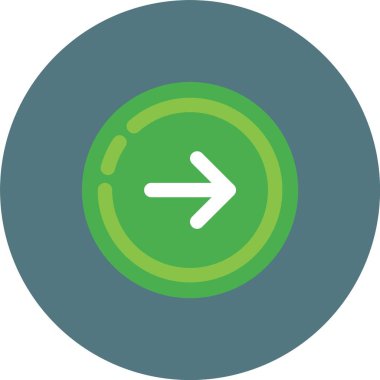 Sağa dön ok glyph vektör simgesi dekoru