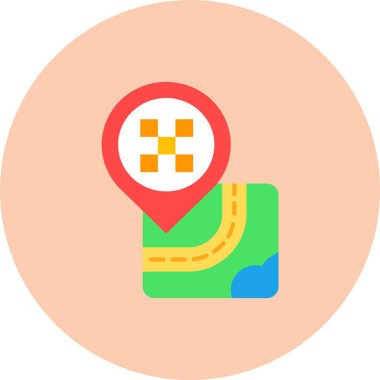 gps konum haritası simgesi düz biçimli