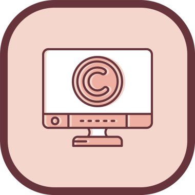 telif hakkı düz çizgi simgesi