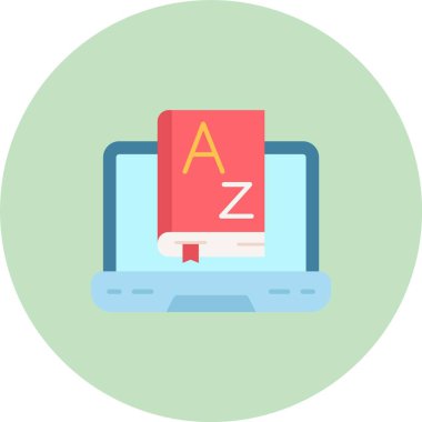 Sözlük simgesi basit düz resimleme