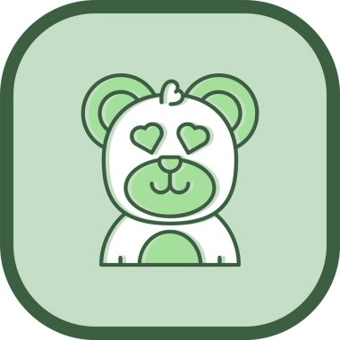 Eşsiz Ayı Vektör Satırı Simgesi