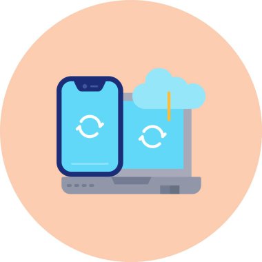 Bulut hesaplama simgesi. Vektör çizimi. İnternet teknolojisi. düz dizayn.