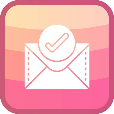 vektör iletisi düz simgesi