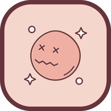 Benzersiz emoji vektör çizgisi simgesi