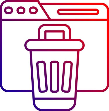 Çöp kutusu simgesi, vektör illüstrasyonu