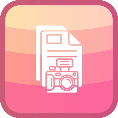 Benzersiz Kamera Vektörü Kabartma Simgesi