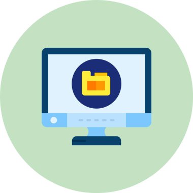 Laptop Düz Vektör Simgesi Tasarımı