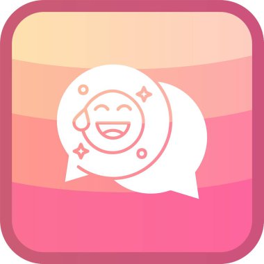 Beyaz üzerine izole gülümseme simgesi ile konuşma sohbeti