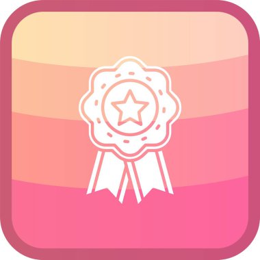 Rozet ödülü doldurulmuş - kırmızı simge - özet biçimi