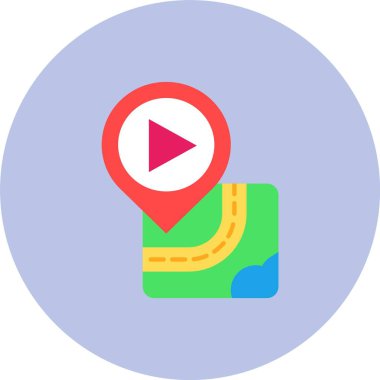 konum haritası gezinme simgesi düz biçimli