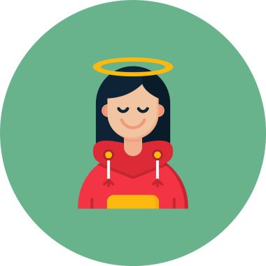 Kırmızı elbiseli bir kadının vektör çizimi