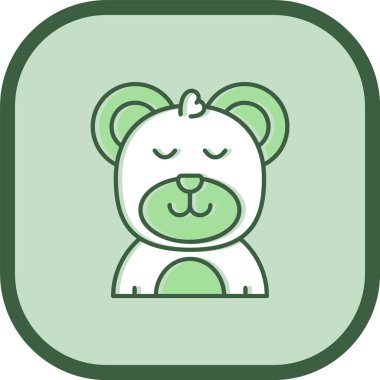 şirin ayı simgesi, ana hatlı vektör çizimi