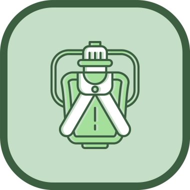 Yeşil ve beyaz bir ikonun vektör illüstrasyonu