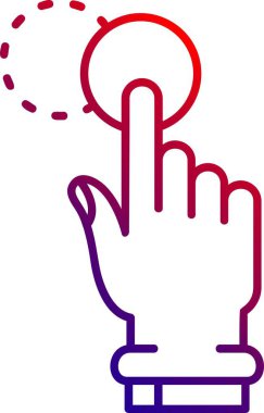 Parmak simgesi ile el, vektör illüstrasyonu