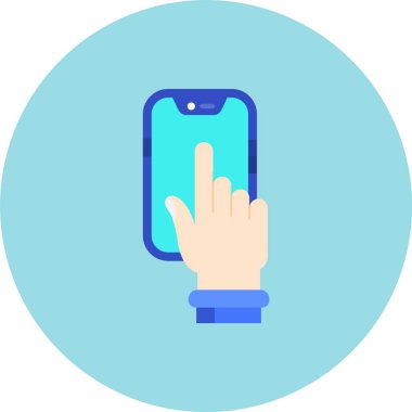 akıllı telefon ile parmak, vektör illüstrasyon