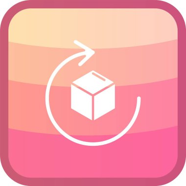 Benzersiz küp küp vektör kabartma simgesi