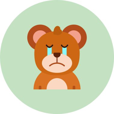 arka planda gözü olan üzgün ayı, resimleme, vektör.