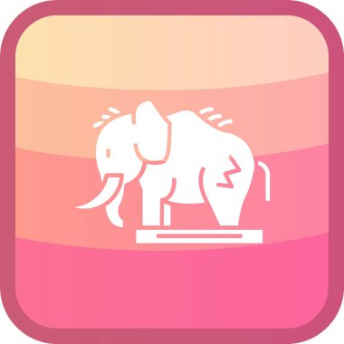 Fil simgesi dijital pembe