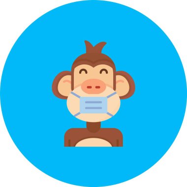 Kişisel ve ticari kullanım için maymun vektör simgesi simgesi vektör çizimi..