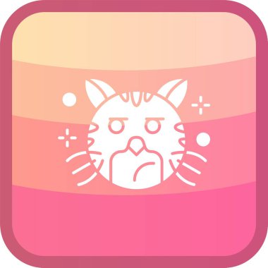 Moda eğilimli arka planda sevimli kedi simgesi