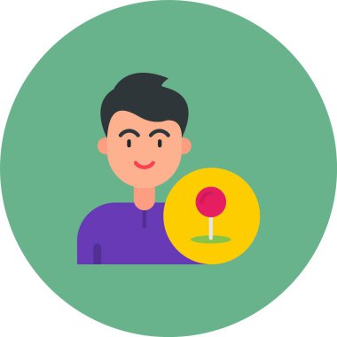 Çemberdeki bir adamın vektör çizimi