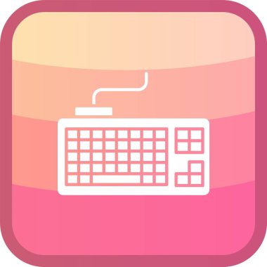 Fare simgesine sahip bilgisayar klavyesi, düz vektör illüstrasyonu