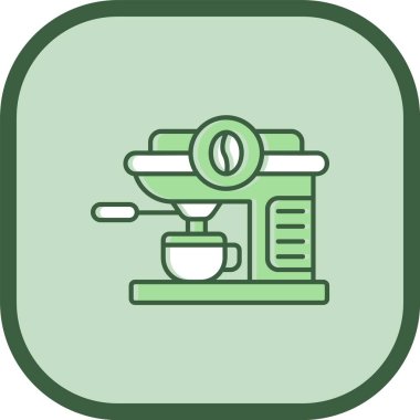 kahve makinesi simgesi, basit vektör illüstrasyonu