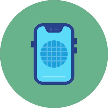 telefon ve Izgara simgesi basit düz illüstrasyon