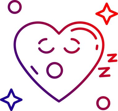 Uyuyan ikon vektör illüstrasyonunu seviyorum