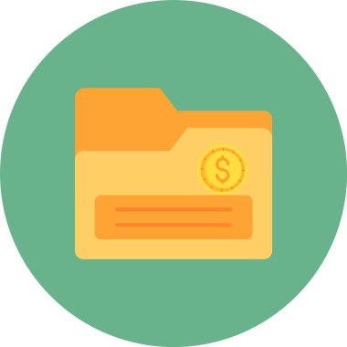 Dolar Düz Çember Vektör Simgesi Tasarımı