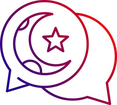 İslam Hilal ikonu. islam ay yıldızı vektör simgesi düz izole edilmiş ağ rengi