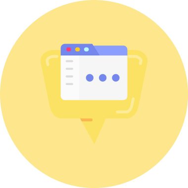 İleti Düz Vektör Simgesi Tasarımı