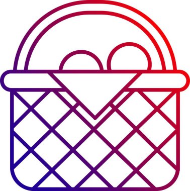 Bir sepet simgesinin vektör illüstrasyonu