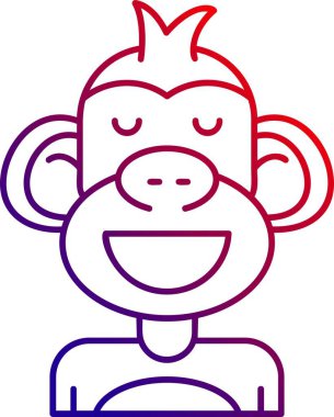 Büyük gözlü şirin maymun, basit tasarım.