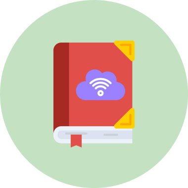 Bulut hesaplama vektörü renk düz simgesi