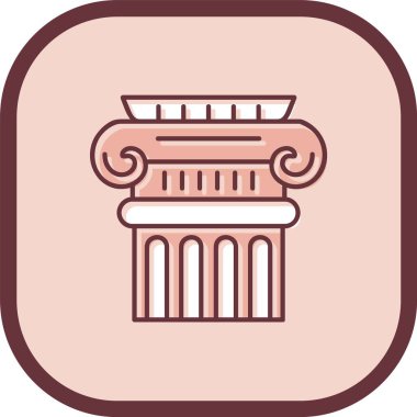 Benzersiz Yunan sütun vektör çizgisi simgesi