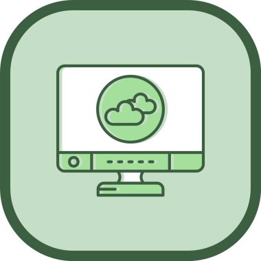 Bulut hesaplama vektör dairesi düz simge dekoru