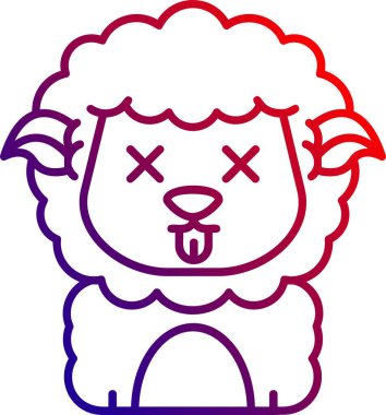 Kırmızı gözlü bir koyunun vektör çizimi