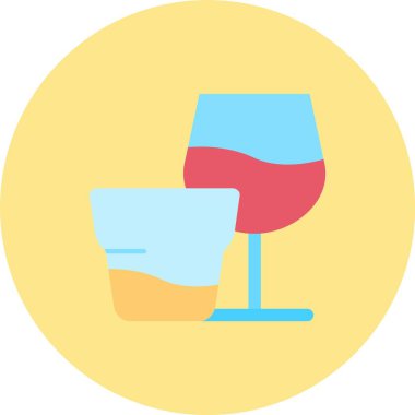 alkollü kokteyl ikonu düz stil