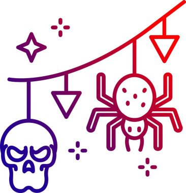 Beyaz arkaplanda izole edilmiş çizgi cadılar bayramı simgesi. Renkli taslak konsepti. vektör.