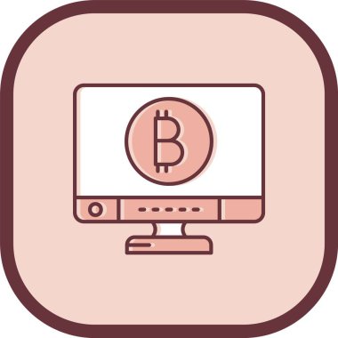 Eşsiz bitcoin vektör çizgisi simgesi