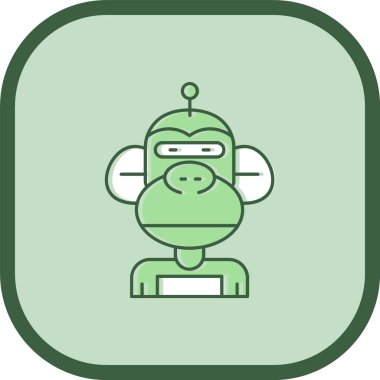 Şirin maymun çizgi film vektör çizimi