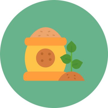 yiyecek vektörü düz daire simgesi