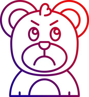 Kızgın yüz ifadesi. emojinin vektör illüstrasyonu