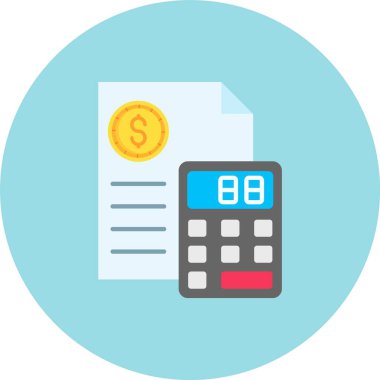 hesap makinesi vektör dairesi düz simgesi