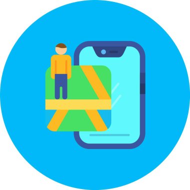 Akıllı telefonlu bir adamın vektör çizimi