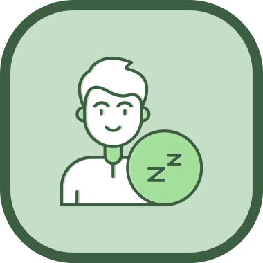 Uyku vektör çizgisi simgesine sahip eşsiz bir adam