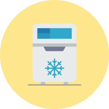 Buzdolabı Düz Vektör Simgesi Tasarımı