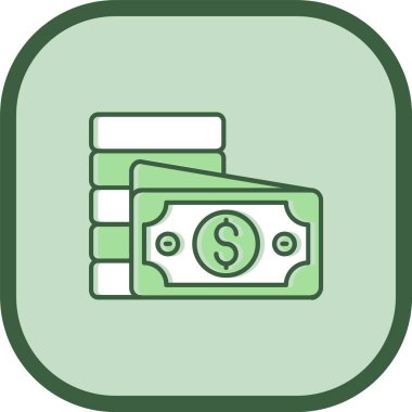 Dolar vektör dairesi düz simgesi